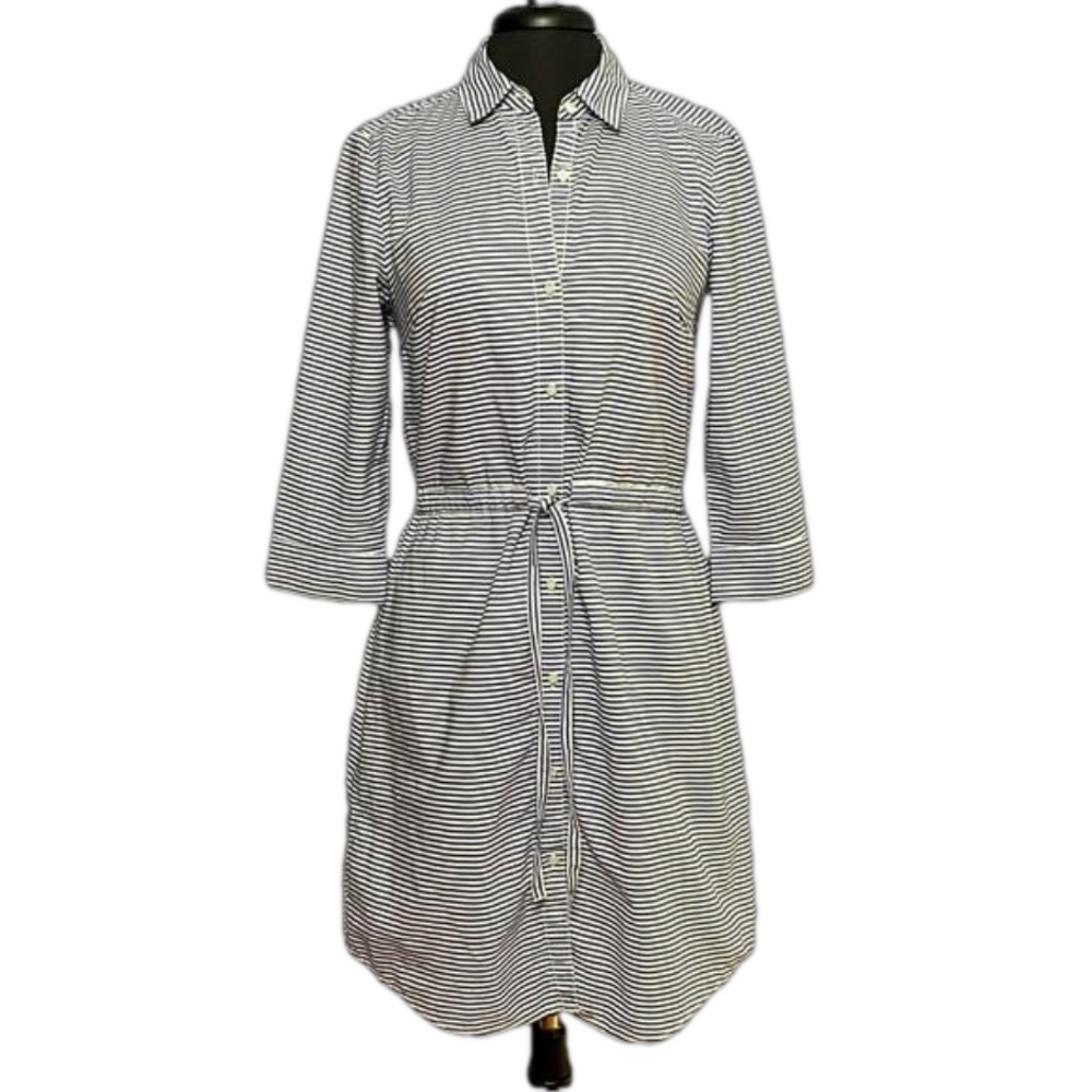 Tommy Hilfiger Blue & White Button Down Shirt Dress Size Medium